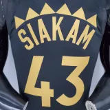 2021 season SIAKAM#43 Raptors Black Gold NBA Jersey High Quality Name and Number Print