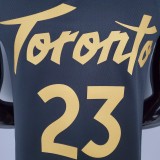 2021 season VANVLEET#23 Raptors Black Gold NBA Jersey High Quality Name and Number Print