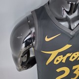 2021 season VANVLEET#23 Raptors Black Gold NBA Jersey High Quality Name and Number Print