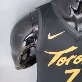 2021 season LOWRY#7 Raptors Black Gold NBA Jersey High Quality Name and Number Print