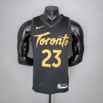 2021 season VANVLEET#23 Raptors Black Gold NBA Jersey High Quality Name and Number Print