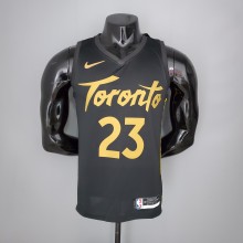 2021 season VANVLEET#23 Raptors Black Gold NBA Jersey High Quality Name and Number Print