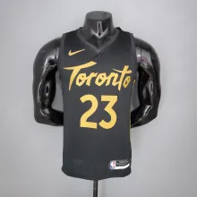 2021 season VANVLEET#23 Raptors Black Gold NBA Jersey High Quality Name and Number Print