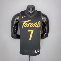 2021 season LOWRY#7 Raptors Black Gold NBA Jersey High Quality Name and Number Print