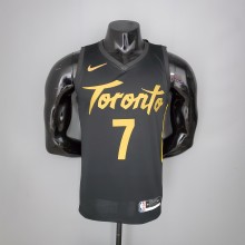 2021 season LOWRY#7 Raptors Black Gold NBA Jersey High Quality Name and Number Print