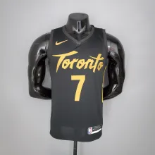 2021 season LOWRY#7 Raptors Black Gold NBA Jersey High Quality Name and Number Print