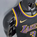 2021 DAVIS#3 Lakers Bonus Edition Black NBA Jersey  High Quality Name and Number Print