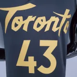 2021 season SIAKAM#43 Raptors Black Gold NBA Jersey High Quality Name and Number Print