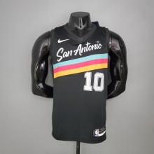 NBA Season 2021 Men San Antonio Spurs Black City #10 DEROZAN Jersey High Quality Name and Number Print