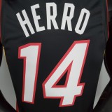 NBA Men Miami Heat Black #14 HERRO Jersey High Quality Name and Number Print