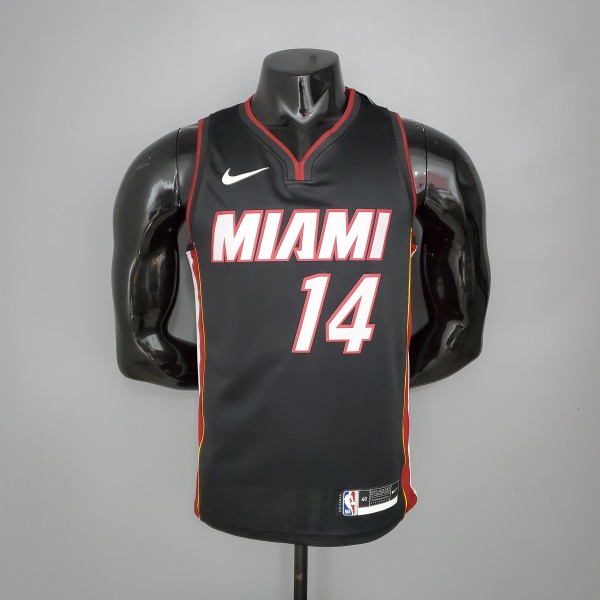 NBA Men Miami Heat Black #14 HERRO Jersey High Quality Name and Number Print