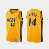 NBA Men Season 2021 Miami Heat Yellow Award Version #14 HERRO Jersey High Quality Name and Number Print