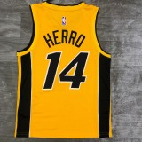 NBA Men Season 2021 Miami Heat Yellow Award Version #14 HERRO Jersey High Quality Name and Number Print