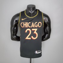 NBA Men Season 2021 Chicago Bulls Black #23 JORDAN Jersey High Quality Name and Number Print