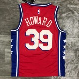 NBA Men Season 2021 Philadelphia 76ers Red #39 HOWARD Jersey with Jordan Logo High Quality Name and Number Print