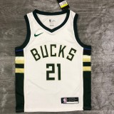 NBA Men Milwaukee Bucks White #21 HOLIDAY Jersey High Quality Name and Number Print