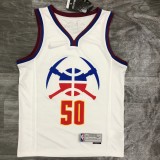 NBA Men Season 2021 Denver Nuggets White Award Version #50 GORDON Jersey High Quality Name and Number Print