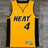 NBA Men Season 2021 Miami Heat Yellow Award Version #4 OLADIPO Jersey High Quality Name and Number Print