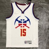 NBA Men Season 2021 Denver Nuggets White Award Version #15 JOKIC Jersey High Quality Name and Number Print
