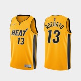 NBA Men Season 2021 Miami Heat Yellow Award Version #13 ADEBAYO Jersey High Quality Name and Number Print
