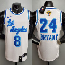 NBA Finals Men Los Angeles Lakers Retro in Latin # 8&24 BRYANT white Round Neck Jersey High Quality Name and Number Print