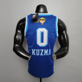 NBA Finals Men Los Angeles Lakers Retro in Latin #0 KUZMA Blue Round Neck Jersey High Quality Name and Number Print