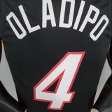 NBA Men Miami Heat Black #4 OLADIPO Jersey High Quality Name and Number Print