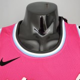 NBA Men Miami Heat Pink City #4 OLADIPO Jersey High Quality Name and Number Print