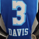 NBA Finals Men Los Angeles Lakers Retro in Latin #3 DAVIS Blue Round Neck Jersey High Quality Name and Number Print