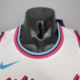 NBA Men Miami Heat White City #4 OLADIPO Jersey High Quality Name and Number Print