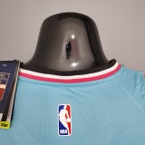 NBA Men Miami Heat Blue City #4 OLADIPO Jersey High Quality Name and Number Print