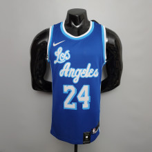 NBA Finals Men Los Angeles Lakers Retro in Latin #24 BRYANT Blue Round Neck Jersey High Quality Name and Number Print