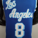NBA Finals Men Los Angeles Lakers Retro in Latin #8 BRYANT Blue Round Neck Jersey High Quality Name and Number Print