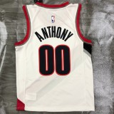 NBA Portland Trail Blazers White #00 ANTHONY Jersey High Quality Name and Number Print