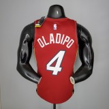NBA Season 2021 Men Miami Heat Red #4 OLADIPO Jersey with Jordan Logo High Quality Name and Number Print