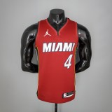NBA Season 2021 Men Miami Heat Red #4 OLADIPO Jersey with Jordan Logo High Quality Name and Number Print