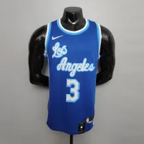 NBA Finals Men Los Angeles Lakers Retro in Latin #3 DAVIS Blue Round Neck Jersey High Quality Name and Number Print