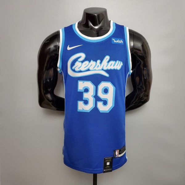 NBA Men Los Angeles Lakers Retro in Latin with Crenshaw #39 HOWARD Blue Round Neck Jersey High Quality Name and Number Print