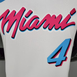 NBA Men Miami Heat White City #4 OLADIPO Jersey High Quality Name and Number Print