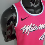NBA Men Miami Heat Pink City #4 OLADIPO Jersey High Quality Name and Number Print