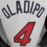 NBA Men Miami Heat White #4 OLADIPO Jersey High Quality Name and Number Print