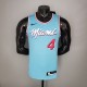 NBA Men Miami Heat Blue City #4 OLADIPO Jersey High Quality Name and Number Print