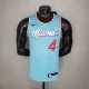 NBA Men Miami Heat Blue City #4 OLADIPO Jersey High Quality Name and Number Print