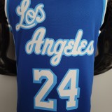 NBA Finals Men Los Angeles Lakers Retro in Latin #24 BRYANT Blue Round Neck Jersey High Quality Name and Number Print