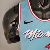 NBA Men Miami Heat Blue City #4 OLADIPO Jersey High Quality Name and Number Print