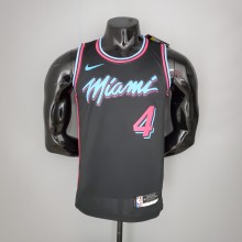 NBA Men Miami Heat Black City #4 OLADIPO Jersey High Quality Name and Number Print