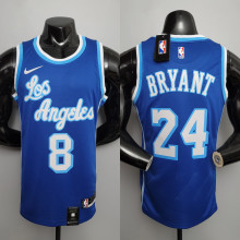 NBA Men Los Angeles Lakers Retro in Latin #8&24 BRYANT Blue Round Neck Jersey High Quality Name and Number Print