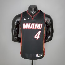 NBA Men Miami Heat Black #4 OLADIPO Jersey High Quality Name and Number Print