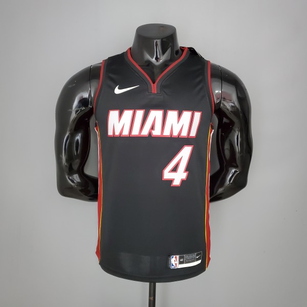 NBA Men Miami Heat Black #4 OLADIPO Jersey High Quality Name and Number Print