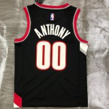 NBA Portland Trail Blazers Black #00 ANTHONY Jersey High Quality Name and Number Print